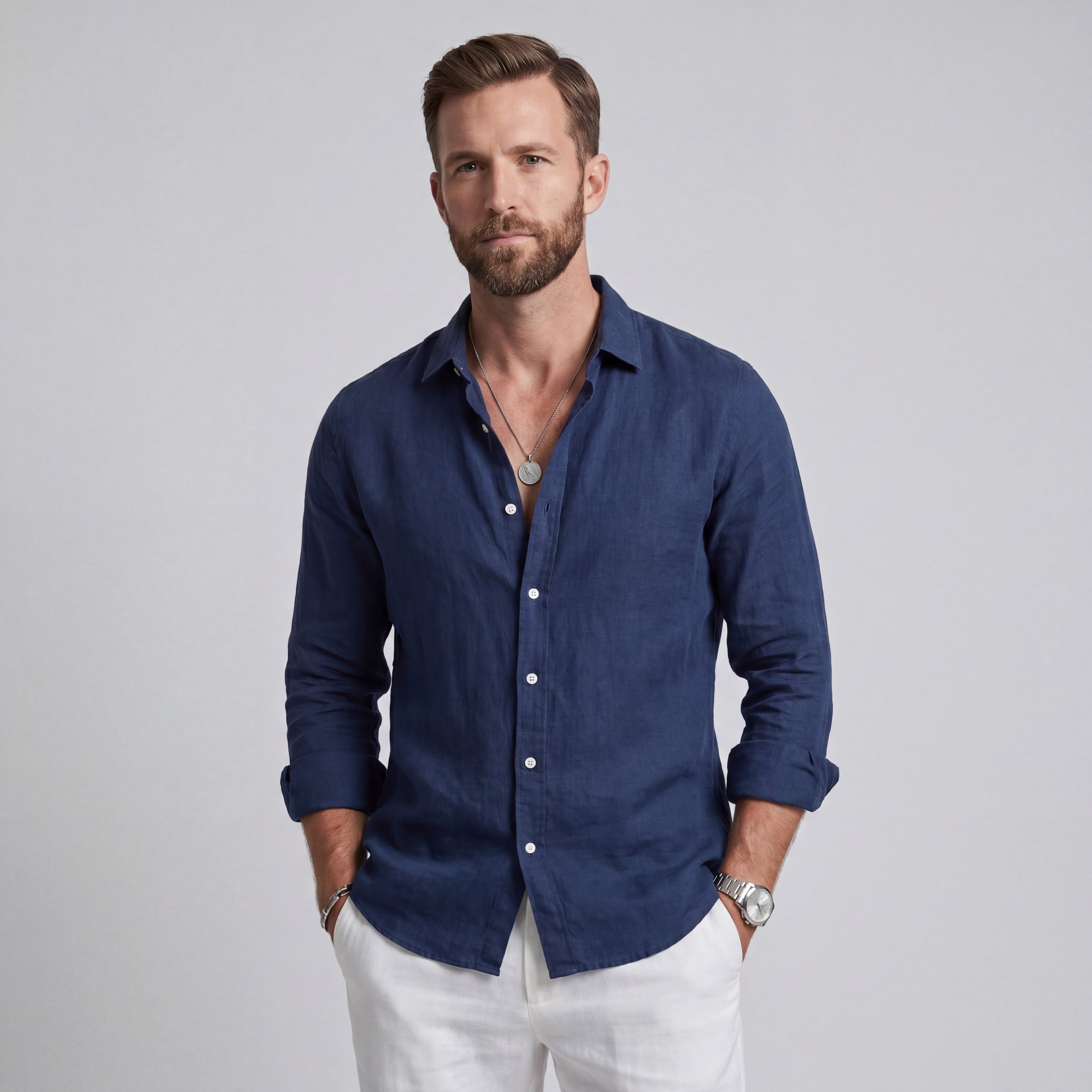 Camisa Riviera™ | Lino & Algodón Premium