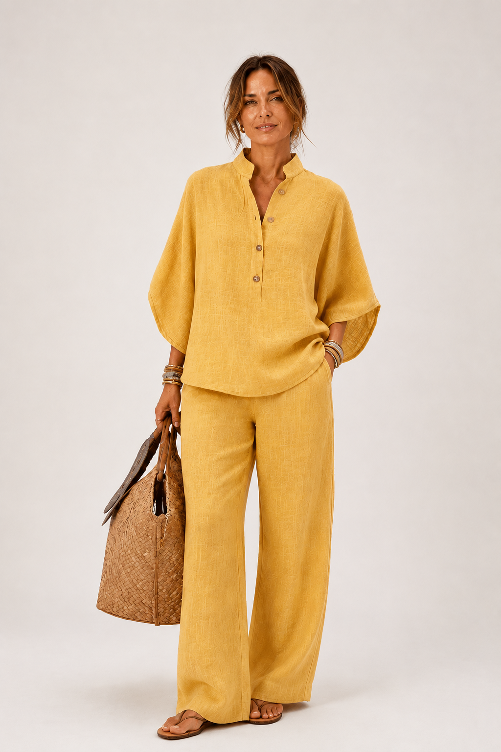Mariel | Conjunto de lino comfort elegante