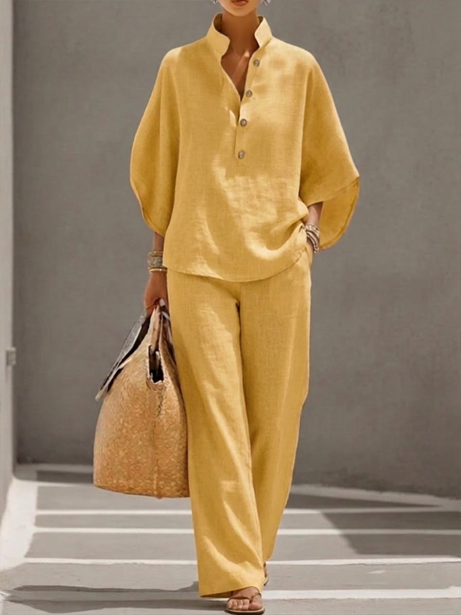 Mariel | Conjunto de lino comfort elegante