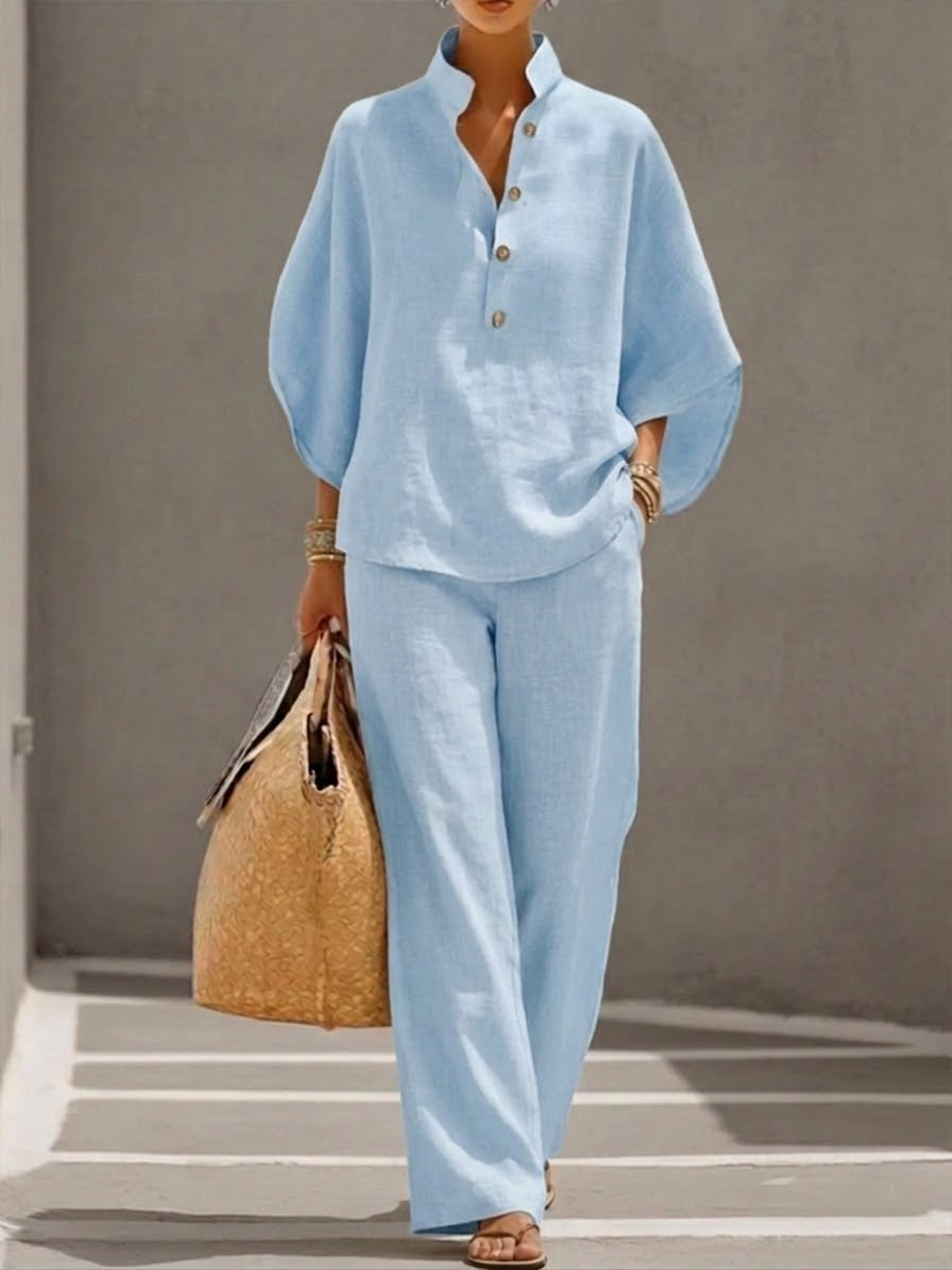 Mariel | Conjunto de lino comfort elegante